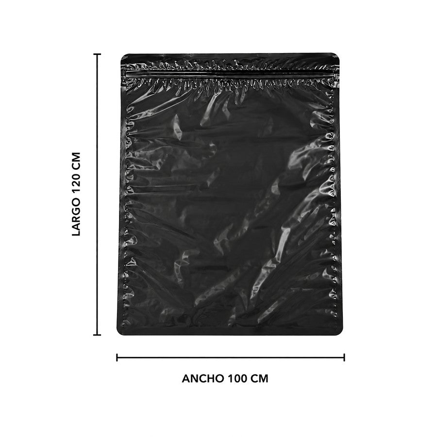 Bolsa Negra de Polietileno 100x120 cm con Cierre Hermético | Empaque y Envíos